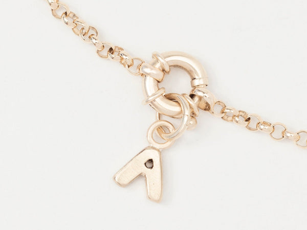 Letter Charm Necklace Gold