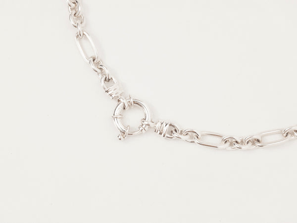 Chunky Mixed Links Belcher Chain Silver (6.5mm)