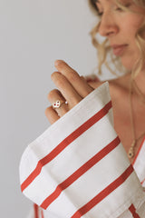 Mini love heart birthstone signet gold