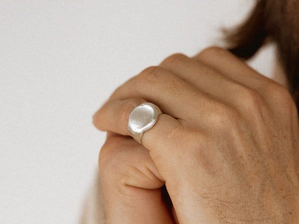Fingerprint signet silver
