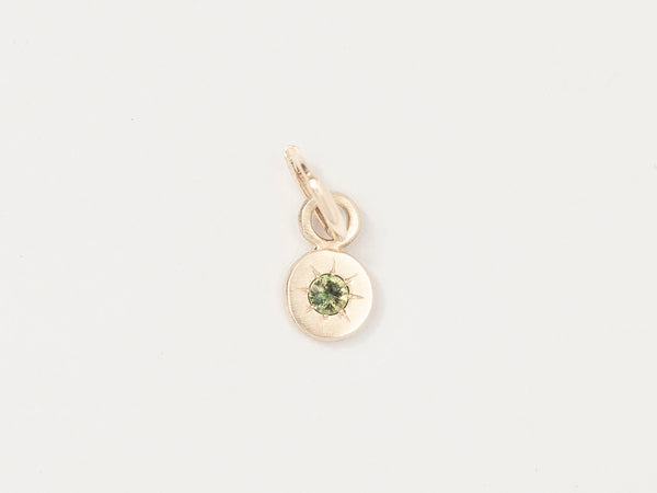 Round Birthstone Charm Gold