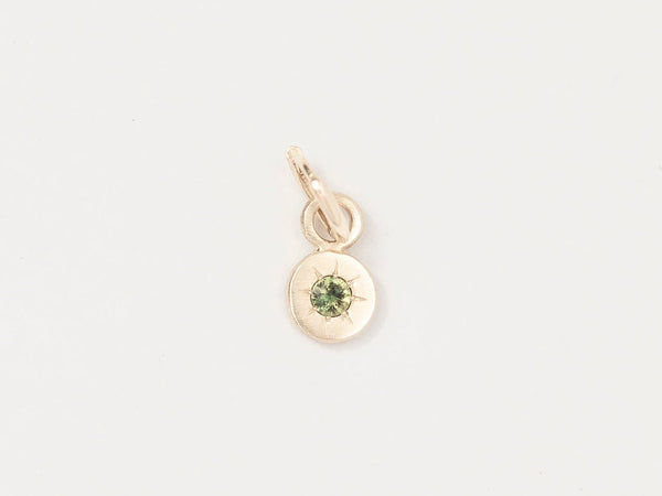 Round Birthstone Charm Gold - Ready to Ship
