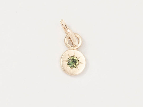 Round Birthstone Charm Gold - Ready to Ship