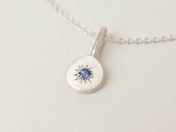 Birthstone necklace silver - ready to ship