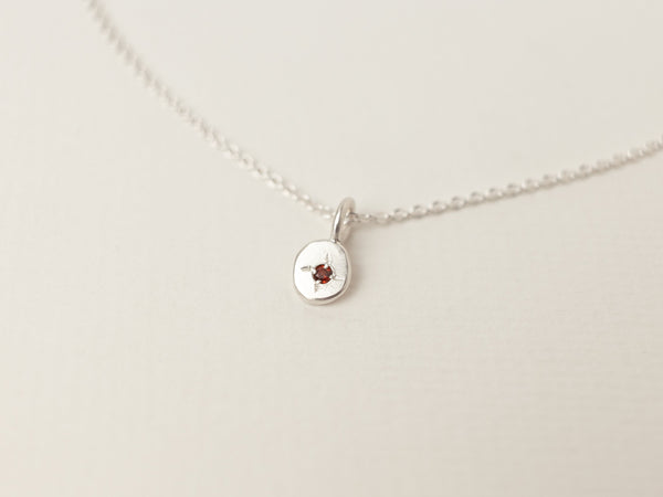 Mini birthstone necklace silver - ready to ship