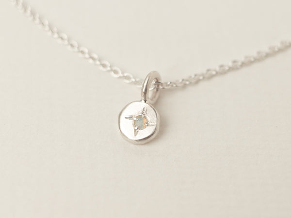 Mini birthstone necklace silver - ready to ship
