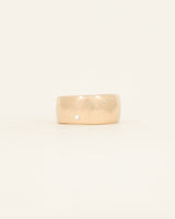 Extra Wide Band - yellow gold - with single stone