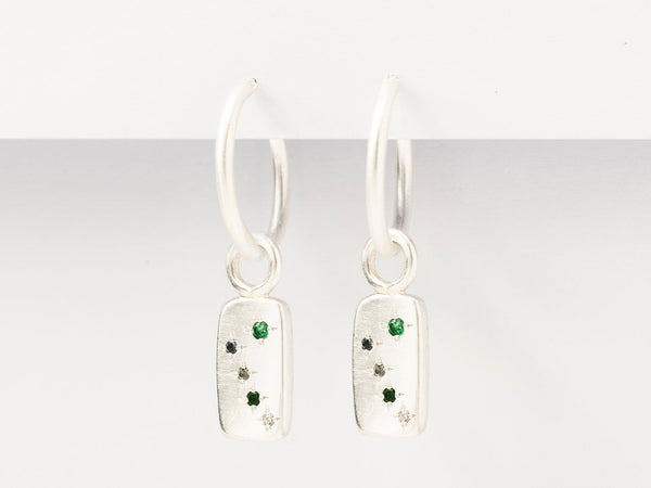 Constellation - Zodiac Charm Hoops Silver