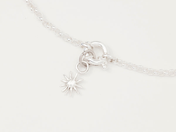 Soleil - Sun Charm Necklace Silver