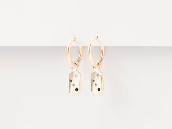 Constellation - Zodiac Charm Hoops Gold