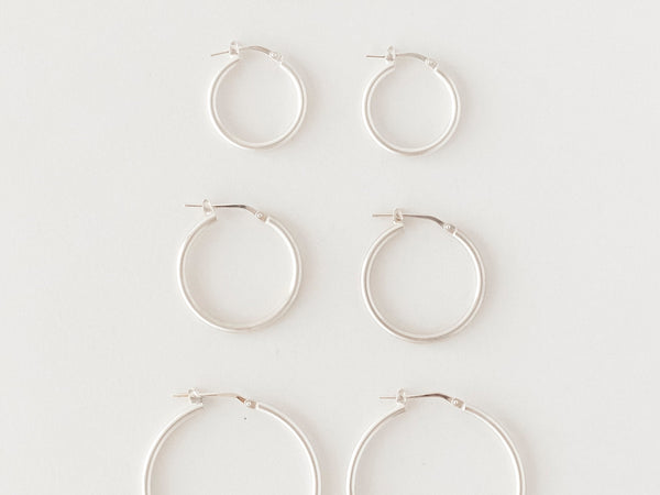 Italian hoops silver - ready to ship