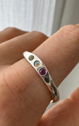 Fine birthstone ring Silver (M 1/2) - Ready to ship