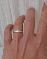 Sample half round ring silver with moissanites - ready to ship