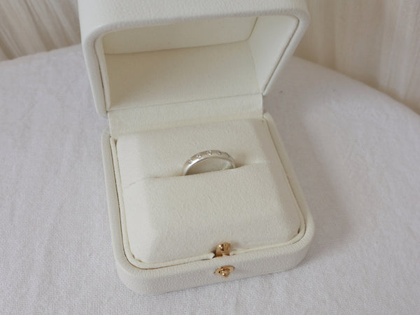 Sample half round ring silver with moissanites - ready to ship
