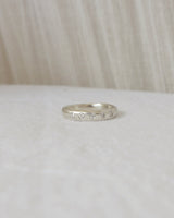 Sample half round ring silver with moissanites - ready to ship