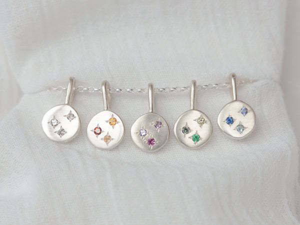 Celestial colourway necklace silver