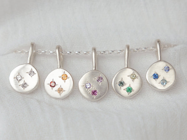 Celestial colourway necklace silver