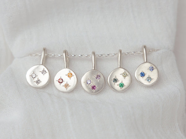 Celestial colourway necklace silver - ready to ship