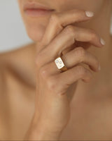 Ellipse Signet Trois Yellow Gold