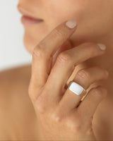 Ellipse Signet White Gold