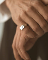 Ellipse Signet Trois White Gold