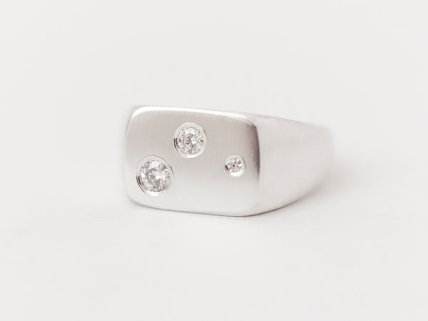 Ellipse Signet Trois Silver