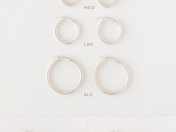 Chunky Italian hoops silver - ready to ship