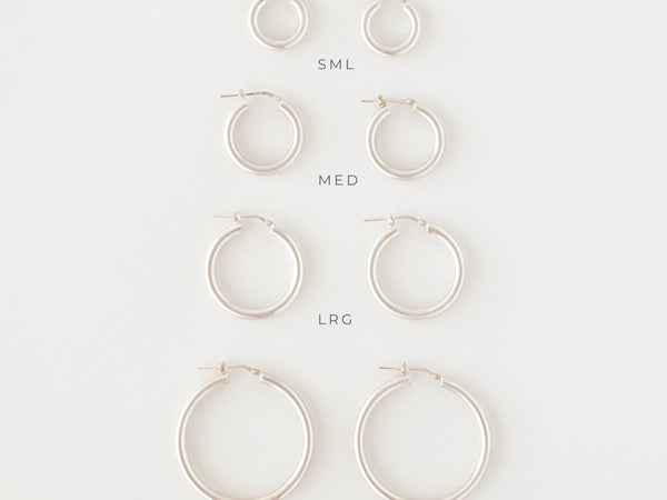 Italian hoops silver - ready to ship