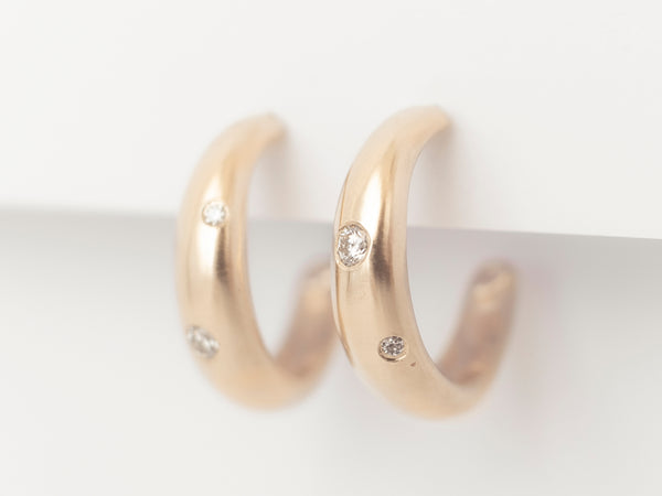 Lune Hoops Deux Yellow Gold