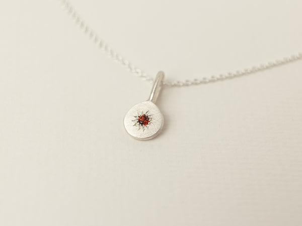 Birthstone necklace silver