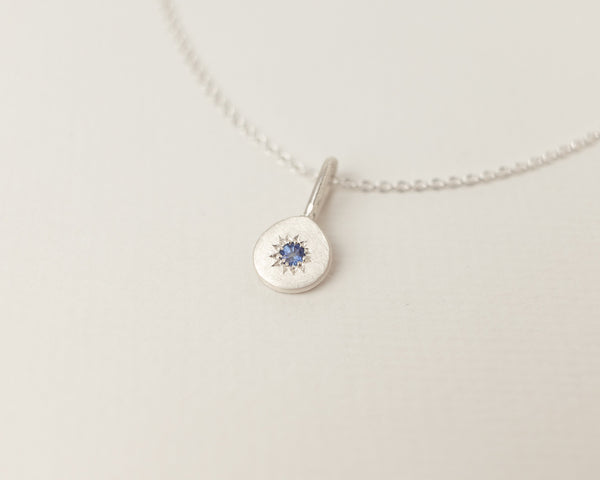 Sapphire necklace silver