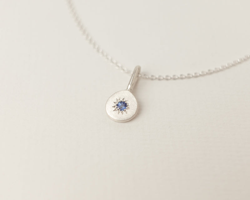 Sapphire necklace silver