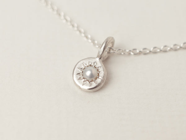 Mini birthstone necklace silver