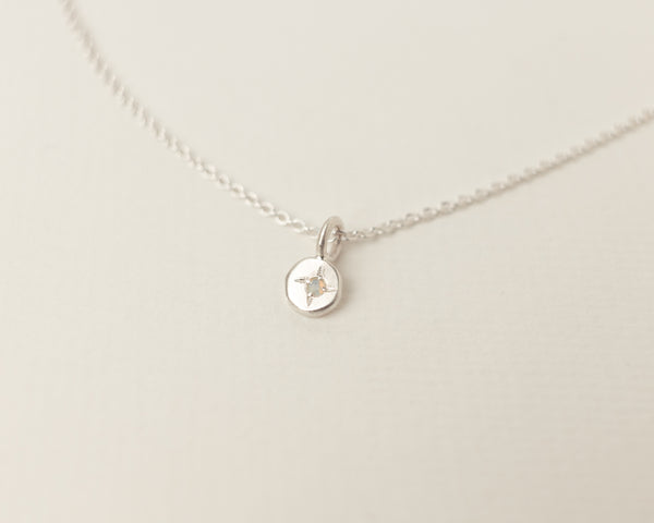 Mini opal necklace silver