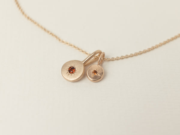 Birthstone necklace stack gold