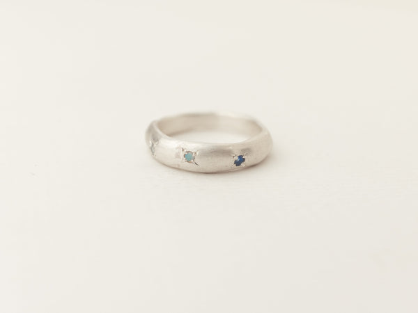 Molten birthstone ring silver
