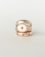 Molten birthstone ring gold