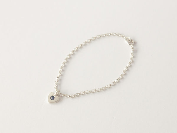 Loveheart charm bracelet silver