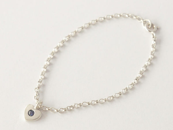 Loveheart charm bracelet silver