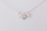 Mini personalised loveheart necklace silver