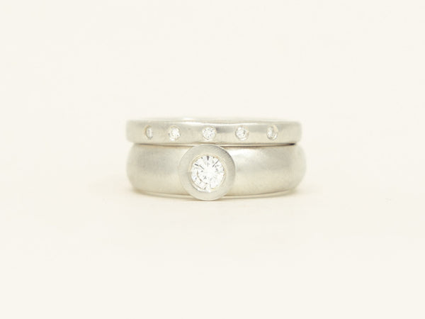 Moissanite Chunky Stack - white gold