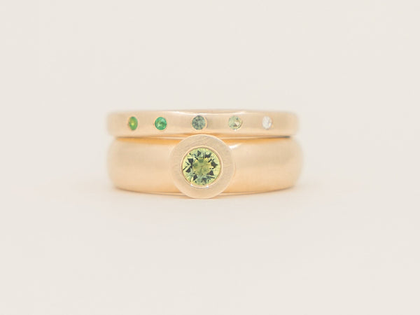Olive Chunky Stack - yellow gold
