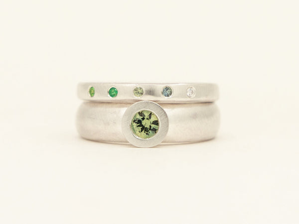 Olive Chunky Stack - white gold