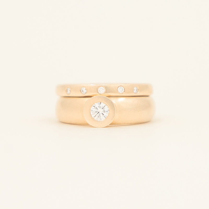 Moissanite Chunky Stack - yellow gold