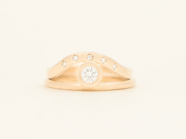 Moissanite Signature Stack - yellow gold