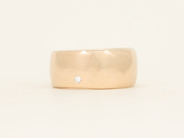 Extra Wide Band - yellow gold - with single stone