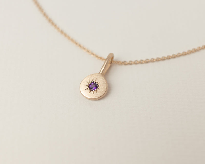 Amethyst necklace gold