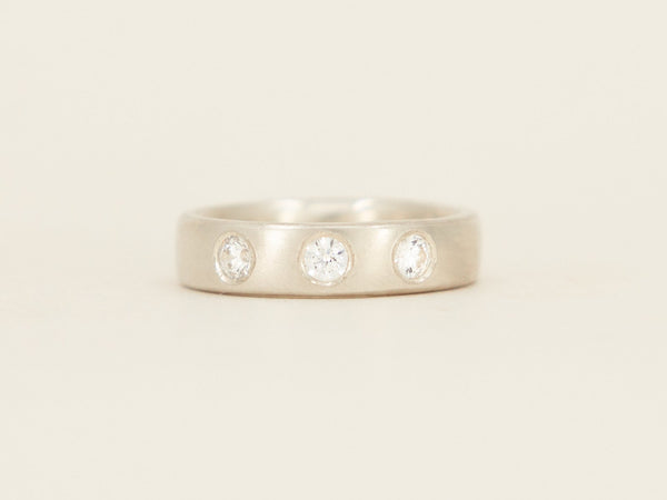 Medium Band - white gold - with stones