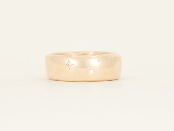 Wide Band - yellow gold starry night