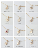 Mini birthstone necklace gold